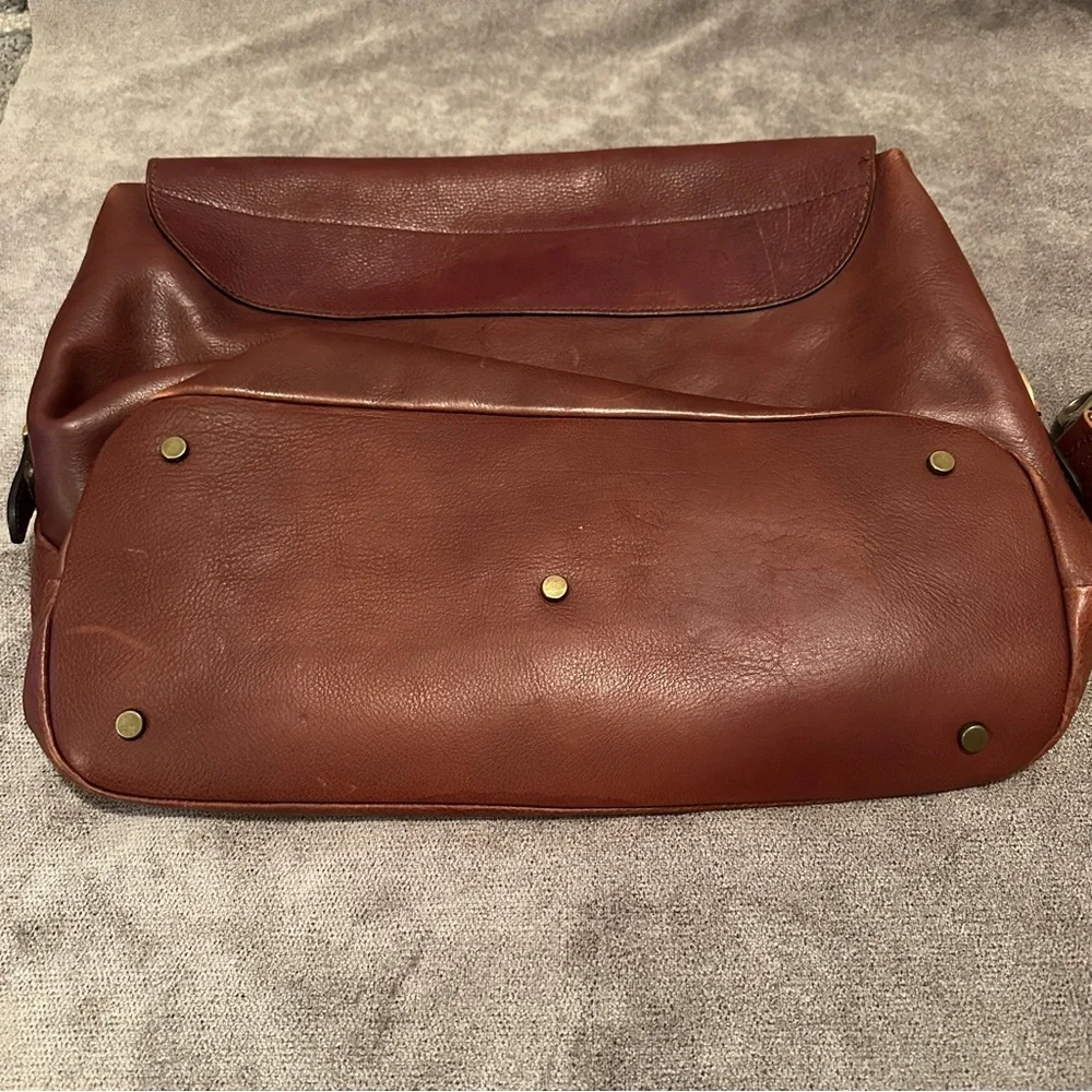 ANONIMO FIORENTINO Brown Leather Messenger Bag Briefcase Made in Italy